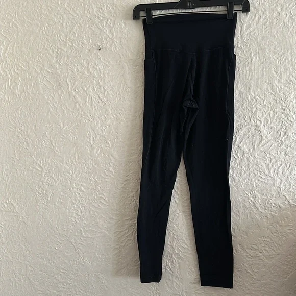 Aerie Offline Real Me Xtra 7/8ths High Rise Crossover Waistband Black Leggings M - Picture 4 of 6